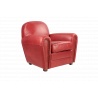 Red leather Club Chair, timeless design, round back